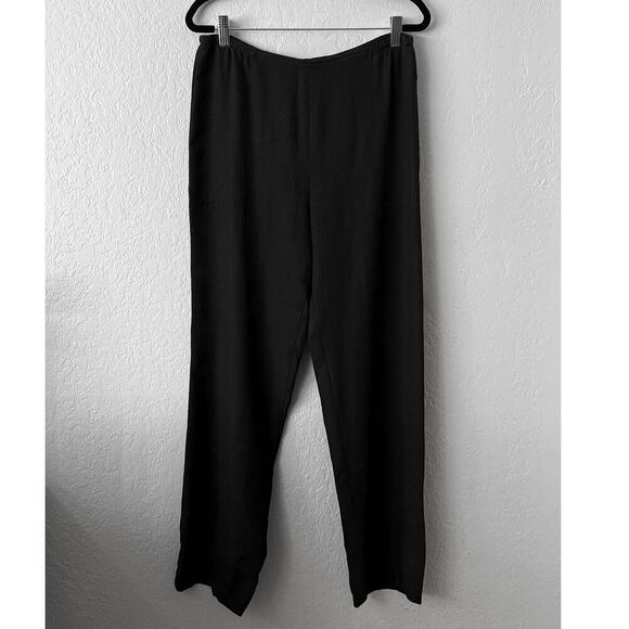 Citron Santa Monica Women's Textured 100% Silk Pants Elastic Waist Lightweight M - Picture 1 of 7